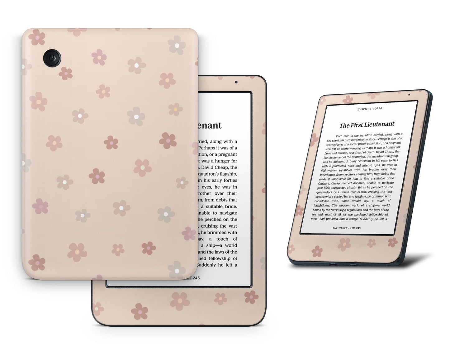 Lux Skins Kobo Ceramic Rose Pink Daisy Kobo Clara BW Skins - Art Floral Skin