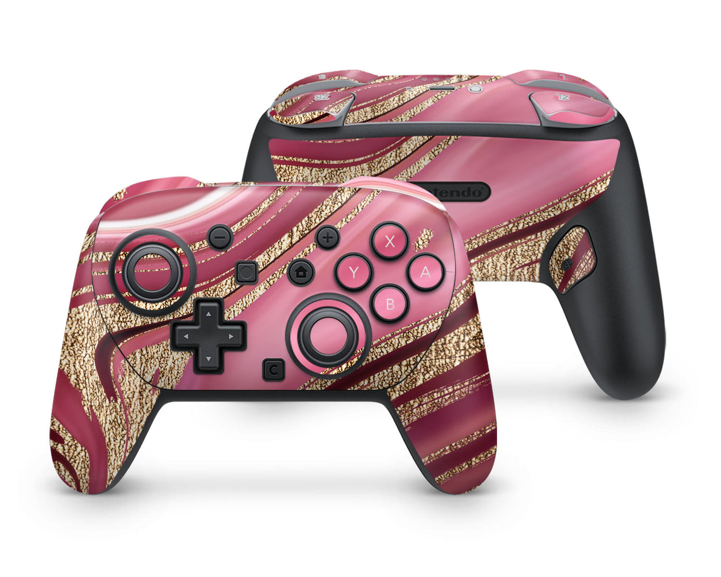 Lux Skins Nintendo Switch 2 Pro Controller Royal Golden PinkSkins - Pattern Skin
