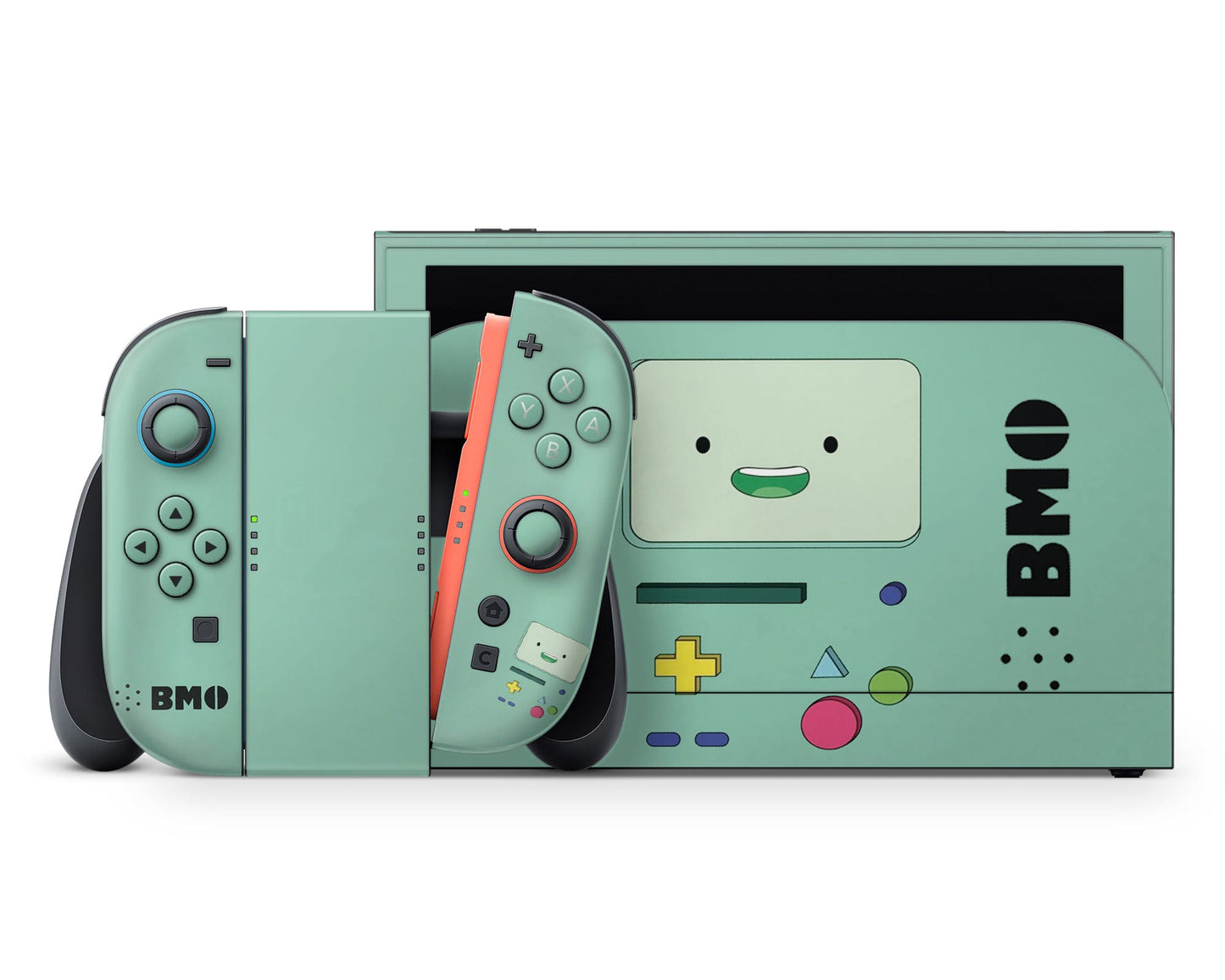 Lux Skins Nintendo Switch 2 Teal Adventure Time Beemo Full Set +Tempered Glass Skins - Pop culture Adventure Time Skin