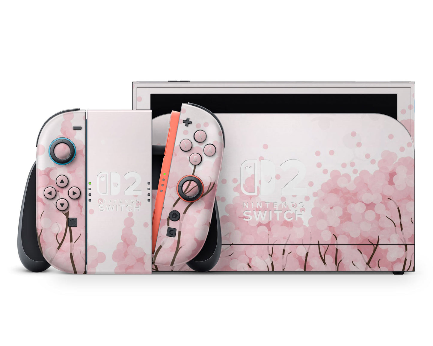 Lux Skins Nintendo Switch 2 Cherry Blossom Tree Hearts logo Skins - Art Floral Skin