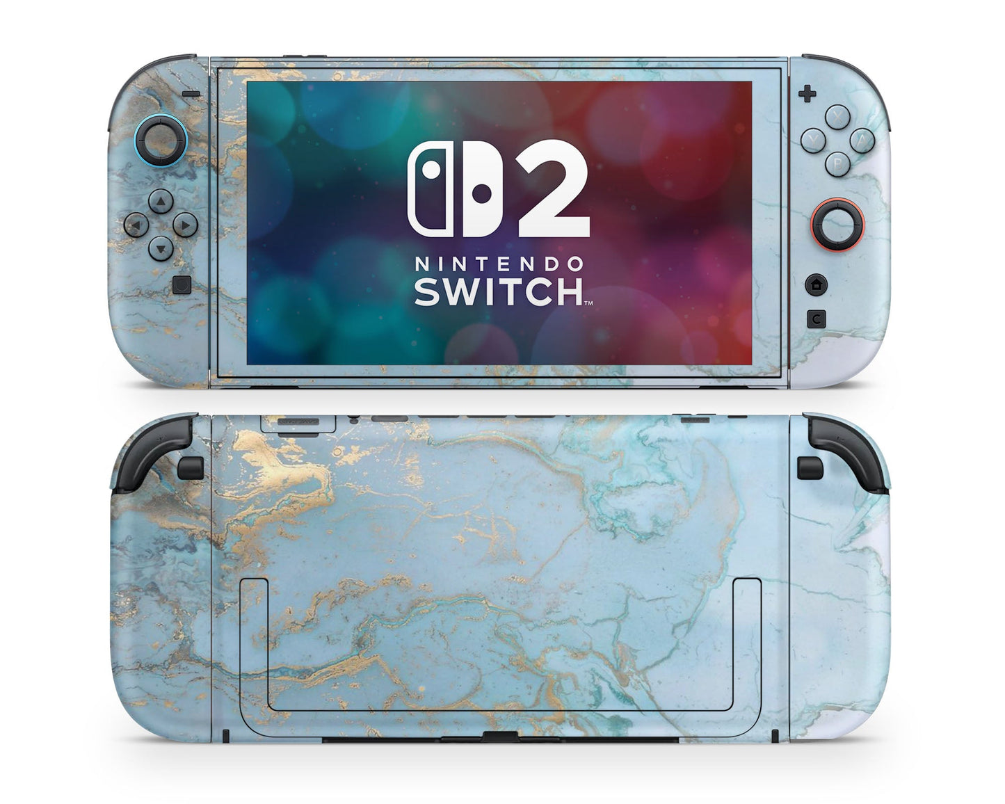 Lux Skins Nintendo Switch 2 Blue Marble Classic no logo Skins - Pattern Marble Skin