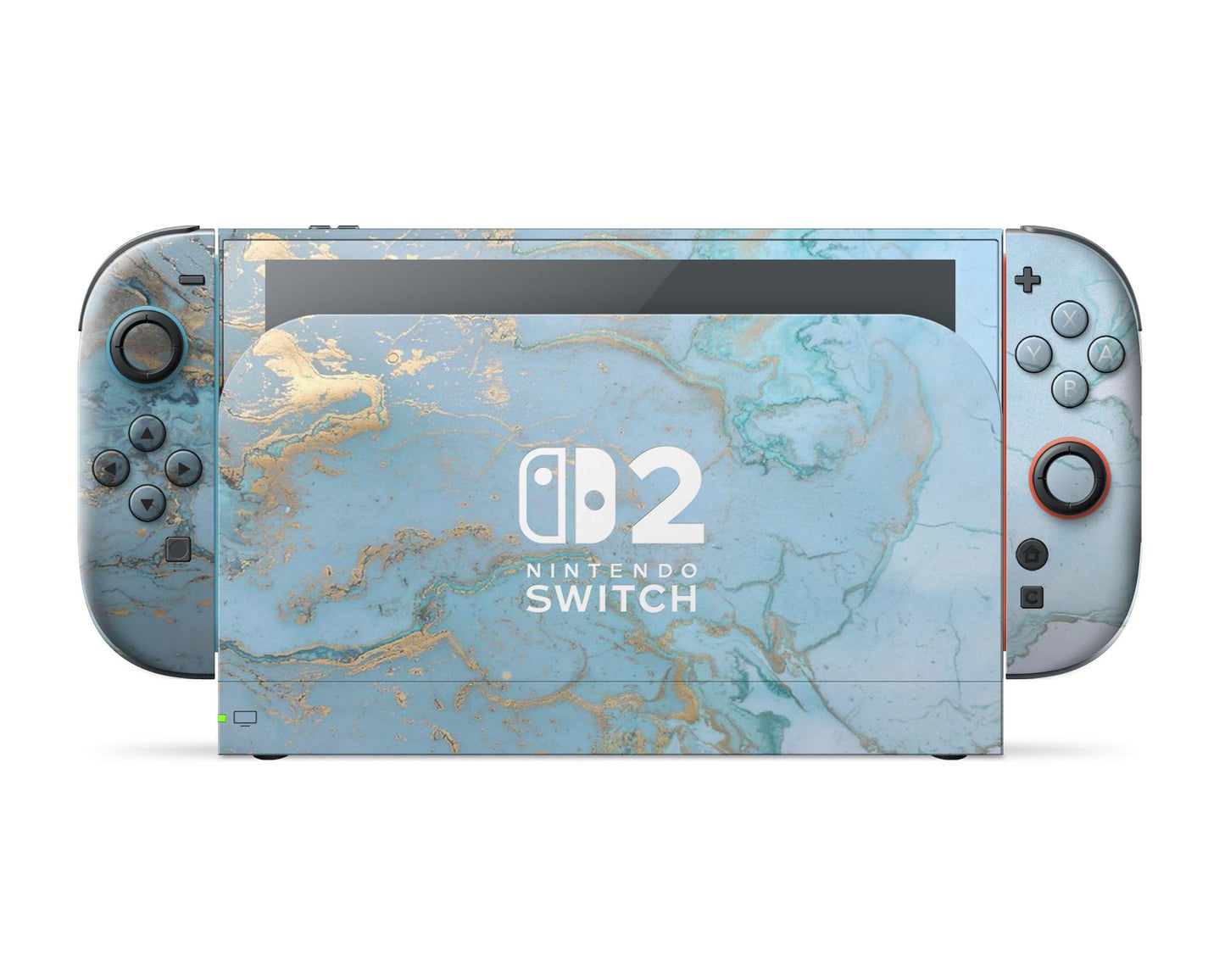 Lux Skins Nintendo Switch 2 Blue Marble Nintendo logo Skins - Pattern Marble Skin