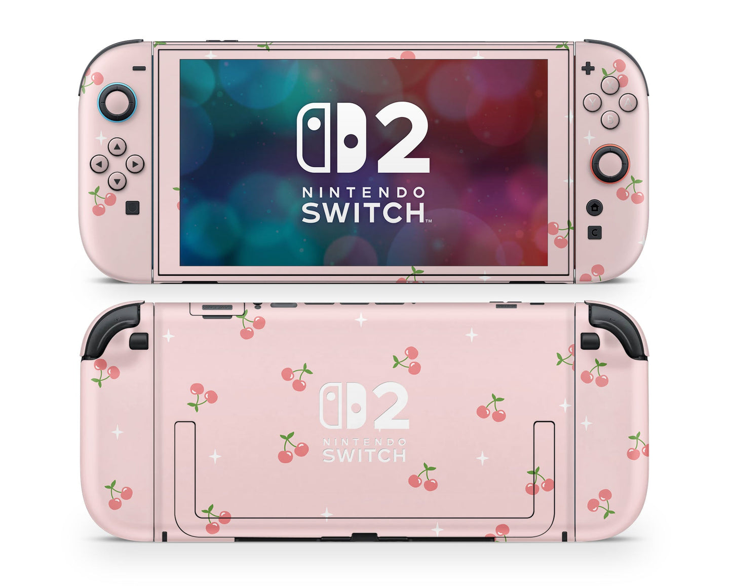 Lux Skins Nintendo Switch 2 Cherry Soft Pastel Pink Nintendo logo Skins - Pattern Fruits Skin