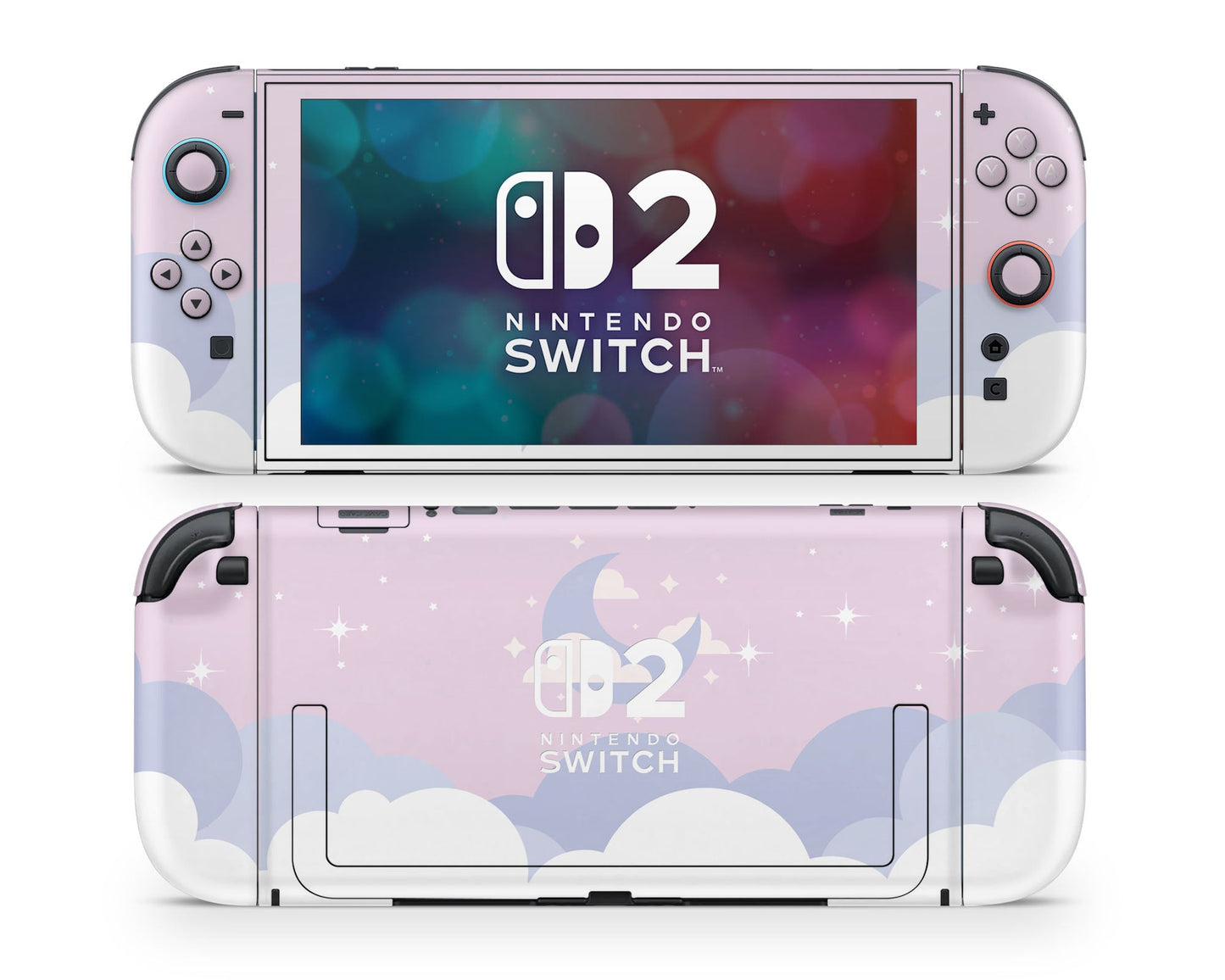Lux Skins Nintendo Switch 2 Dreamy Pastel Clouds Nintendo logo Skins - Art Clouds Skin