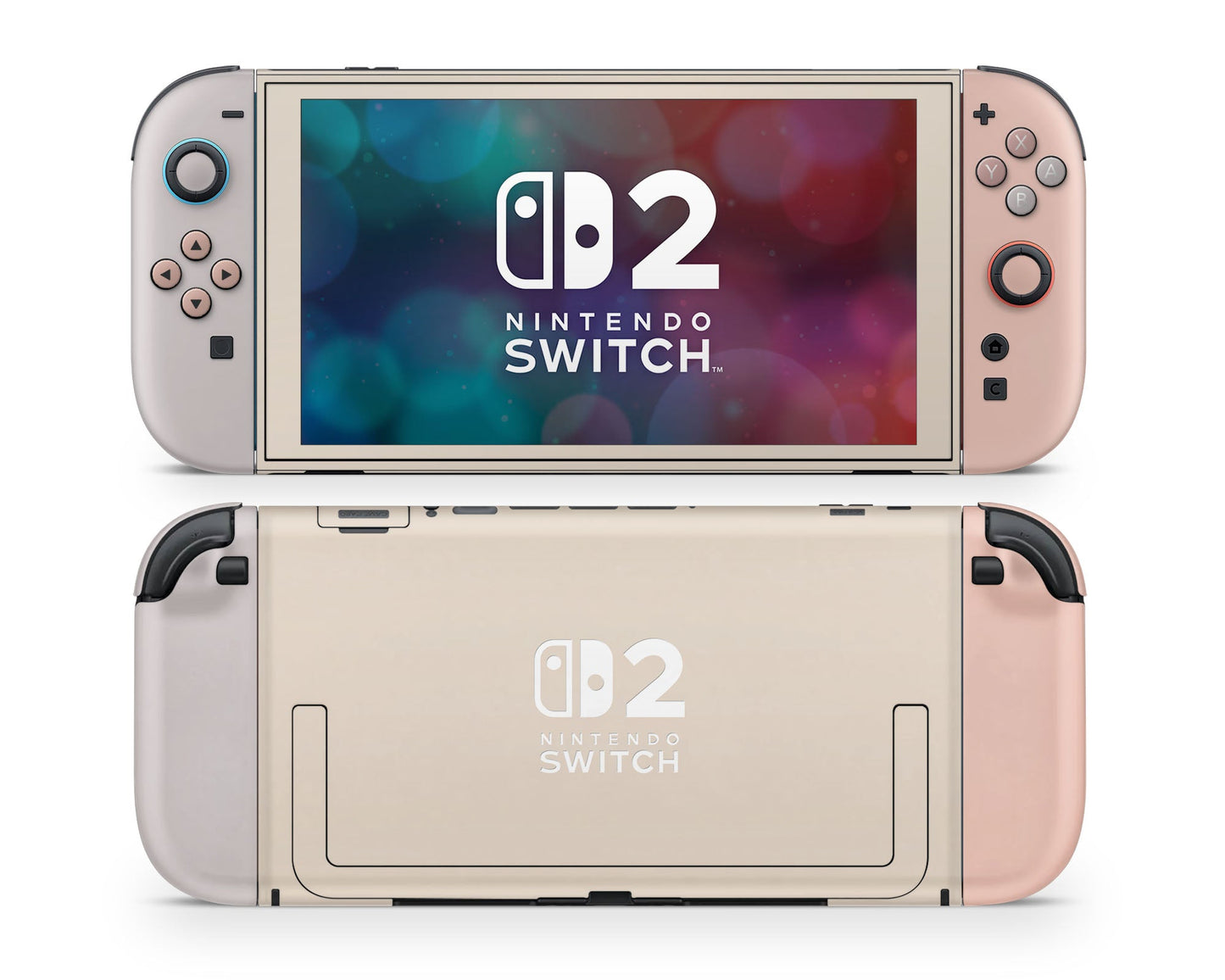 Lux Skins Nintendo Switch 2 Ceramic Rose Pastels Nintendo logo Skins - Solid Colours Colour Blocking Skin