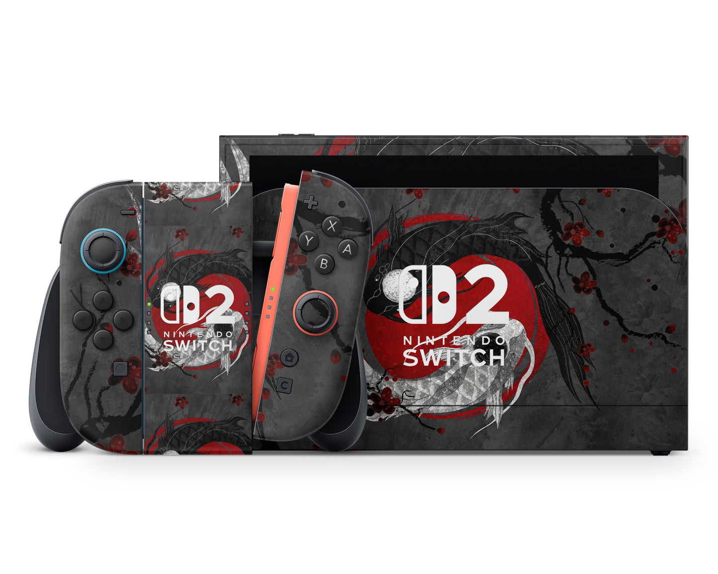 Lux Skins Nintendo Switch 2 Yin Yang Rose Koi Nintendo logo Skins - Art Artwork Skin