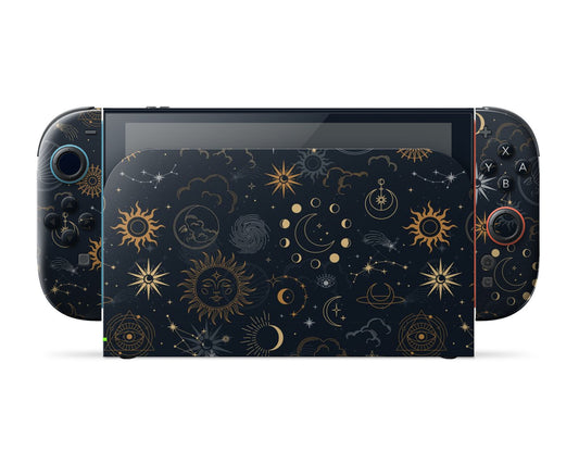 Lux Skins Nintendo Switch 2 Constellation Stargazing Night Full Set Skins - Pattern Galaxy Skin