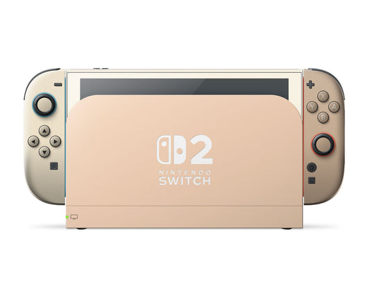 Lux Skins Nintendo Switch 2 Creme Caramel Nintendo logo Skins - Solid Colours Colour Blocking Skin