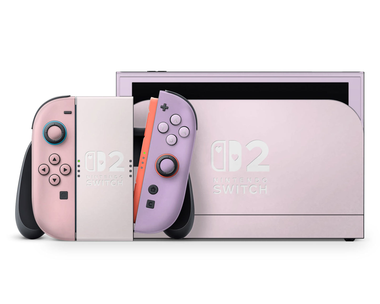 Lux Skins Nintendo Switch 2 A Girly Affair Colorwave Hearts logo Skins - Solid Colours Colour Blocking Skin