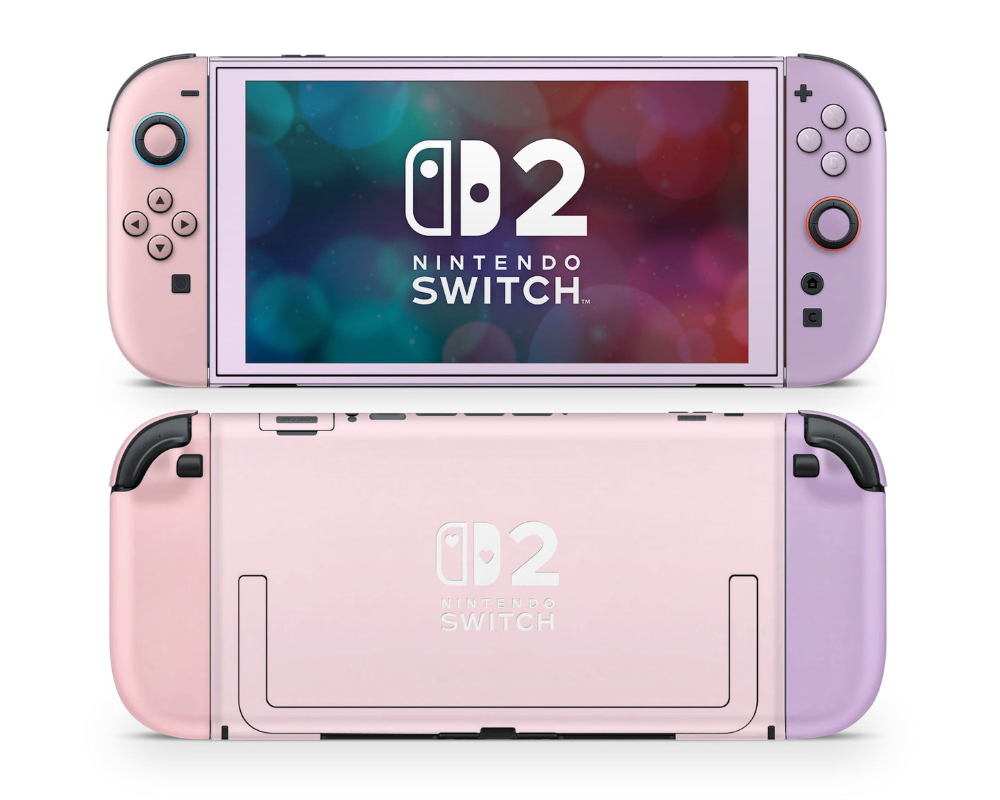 Lux Skins Nintendo Switch 2 A Girly Affair Colorwave Hearts logo Skins - Solid Colours Colour Blocking Skin