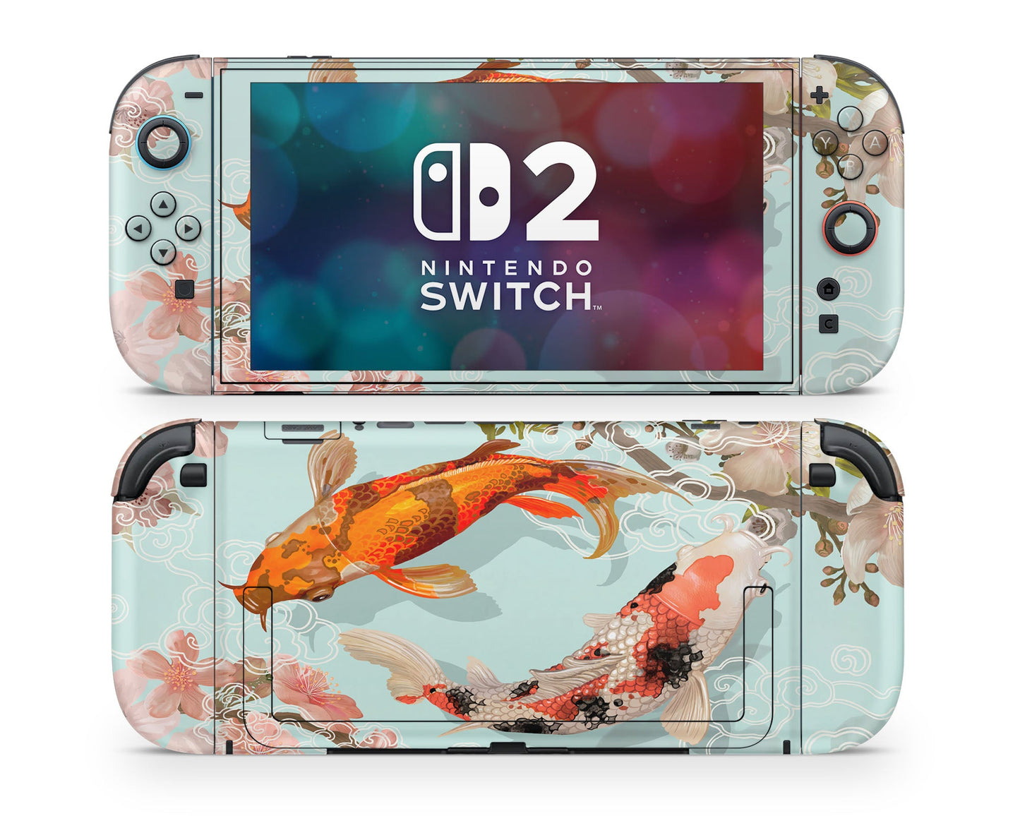 Lux Skins Nintendo Switch 2 Yin Yang Koi Rose Light Classic no logo Skins - Art Artwork Skin