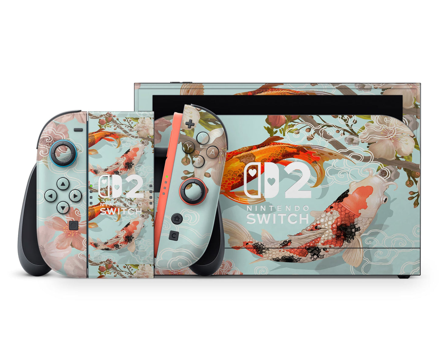 Lux Skins Nintendo Switch 2 Yin Yang Koi Rose Light Hearts logo Skins - Art Artwork Skin