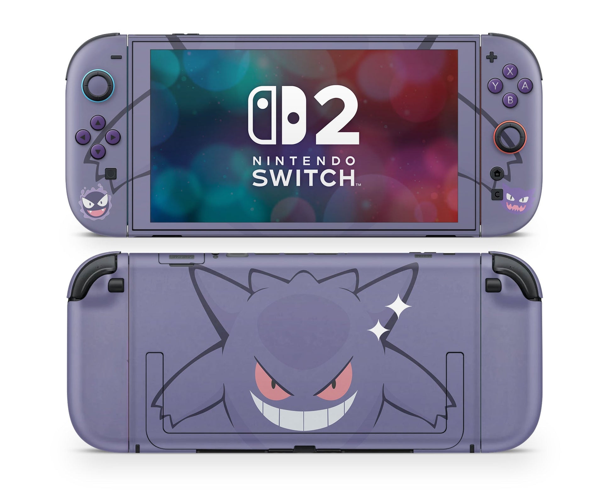 Lux Skins Nintendo Switch 2 Pokemon Gengar Evolution Joycons Only Skins - Pop culture Pokemon Skin