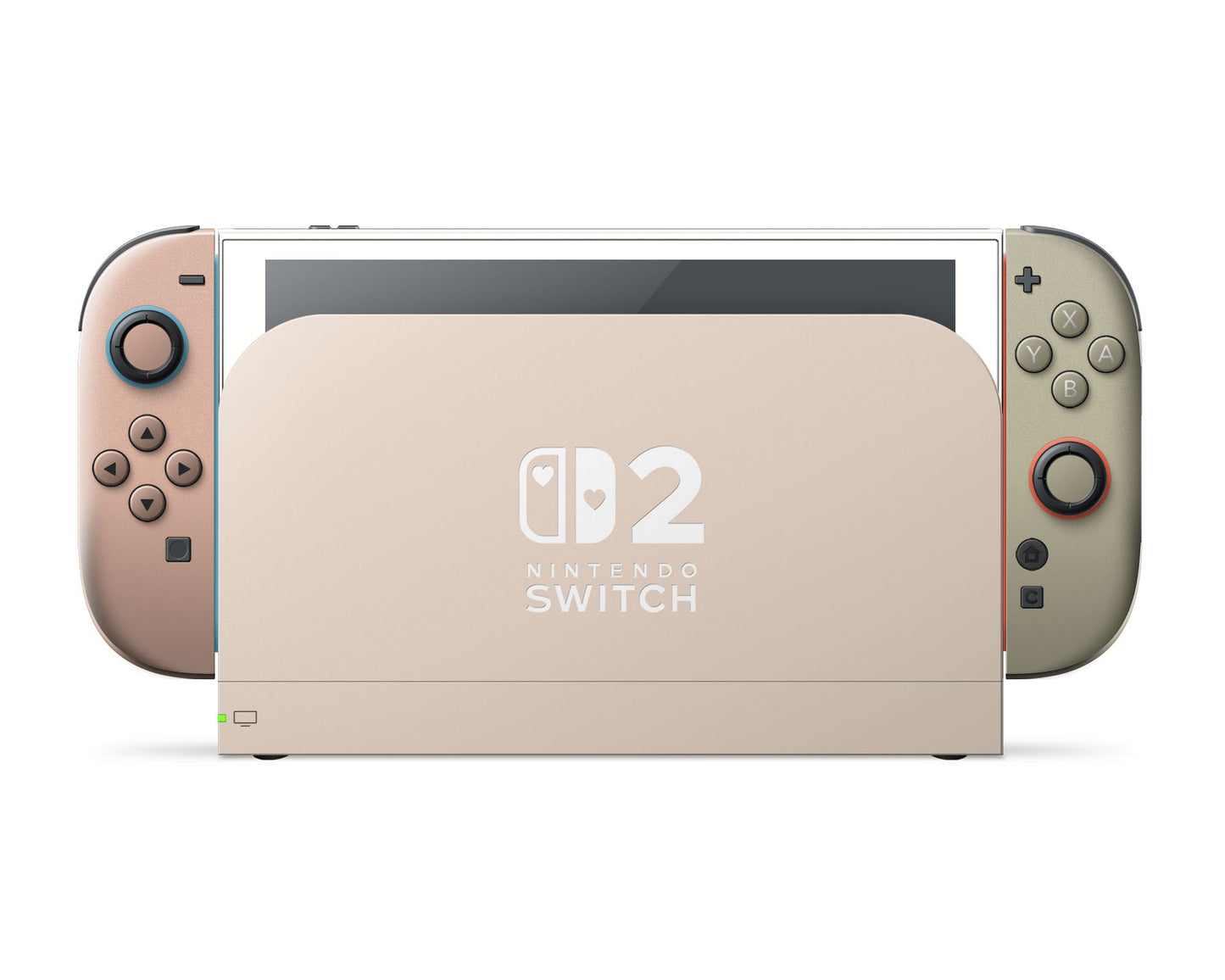 Lux Skins Nintendo Switch 2 Soft Parisian Garden Hearts logo Skins - Solid Colours Colour Blocking Skin