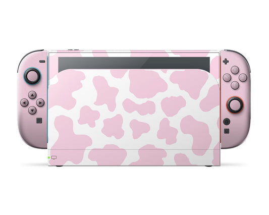 Lux Skins Nintendo Switch 2 Strawberry Milk Cow Print Classic no logo Skins - Art Animals Skin