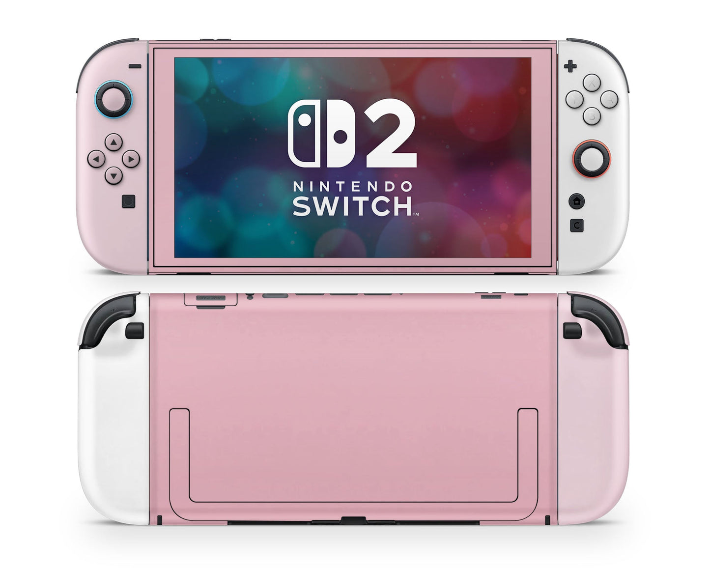 Lux Skins Nintendo Switch 2 Pretty in Pink Classic no logo Skins - Solid Colours Colour Blocking Skin
