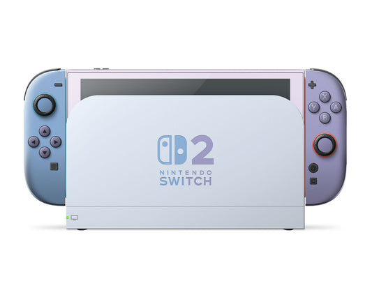 Lux Skins Nintendo Switch 2 Purple Haze Retro Nintendo logo Skins - Solid Colours Colour Blocking Skin