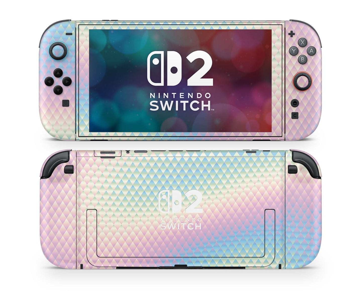 Lux Skins Nintendo Switch 2 Holographic Diamond Nintendo logo Skins - Pattern Skin