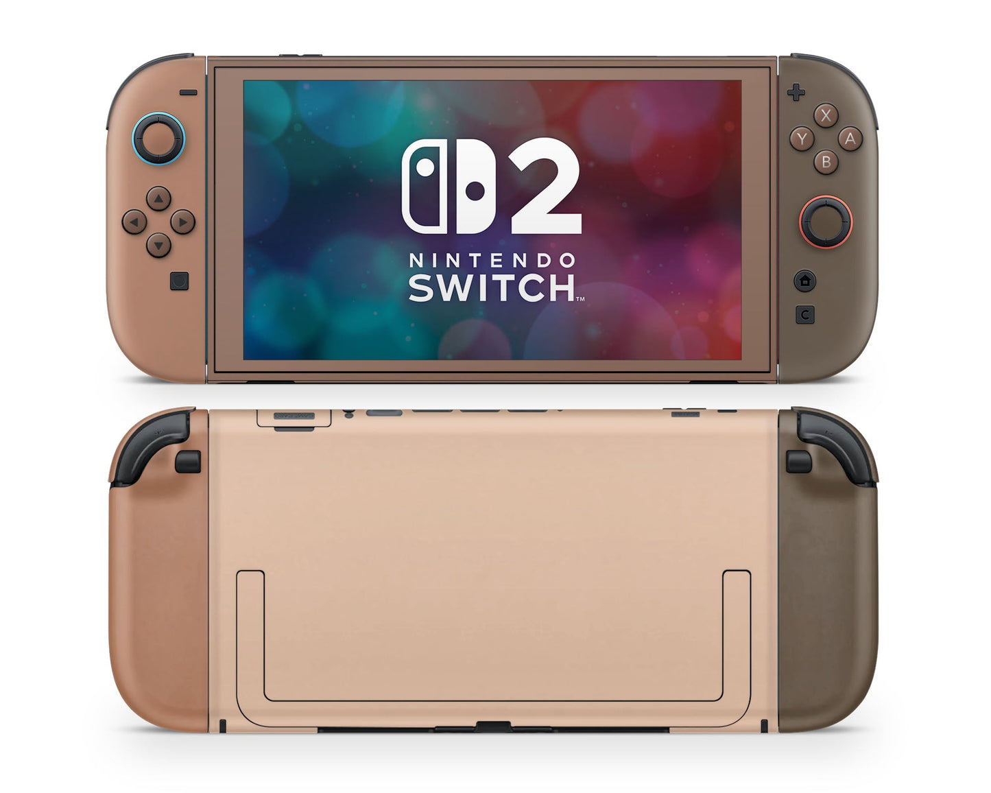 Lux Skins Nintendo Switch 2 Caramel Mocha Classic no logo Skins - Solid Colours Colour Blocking Skin