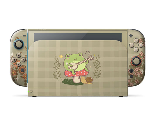 Lux Skins Nintendo Switch 2 Cute Frog Mushroom Cottagecore Full Set Skins - Art Animals Skin