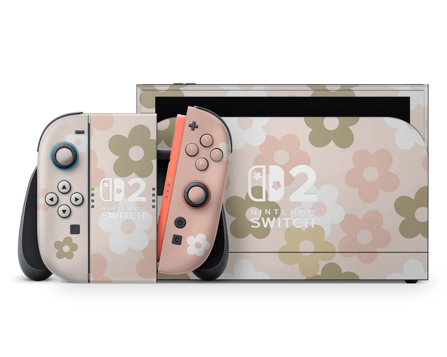 Retro Parisian Pink Floral Nintendo Switch 2 Skin