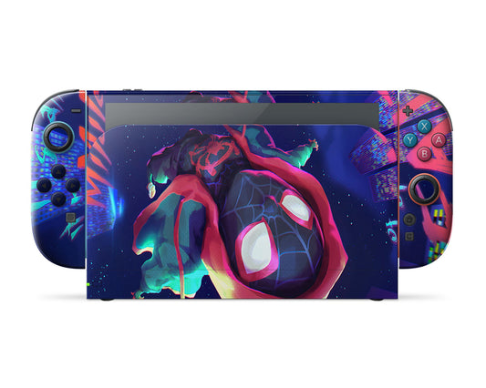 Lux Skins Nintendo Switch 2 Spiderman Spiderverse Miles Morales Full Set Skins - Pop culture Spiderman Skin