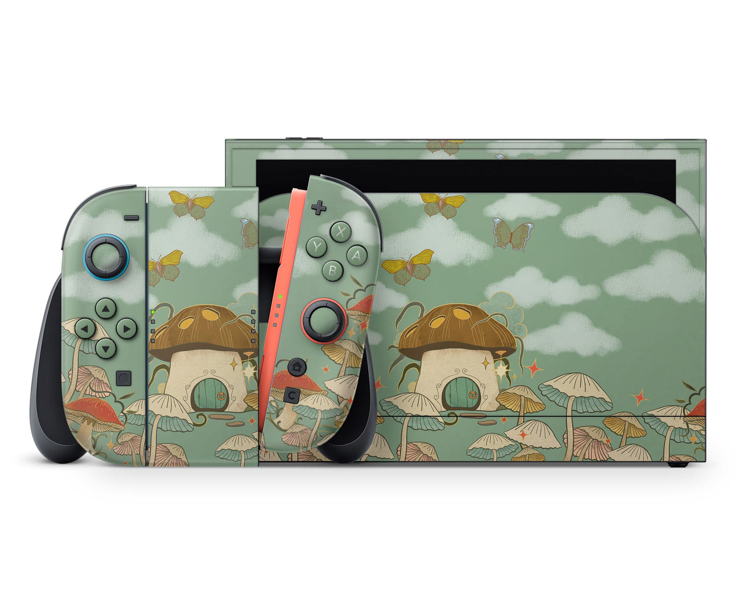 Lux Skins Nintendo Switch 2 Sage Cottagecore Mushroom House Classic no logo Skins - Art Animals Skin