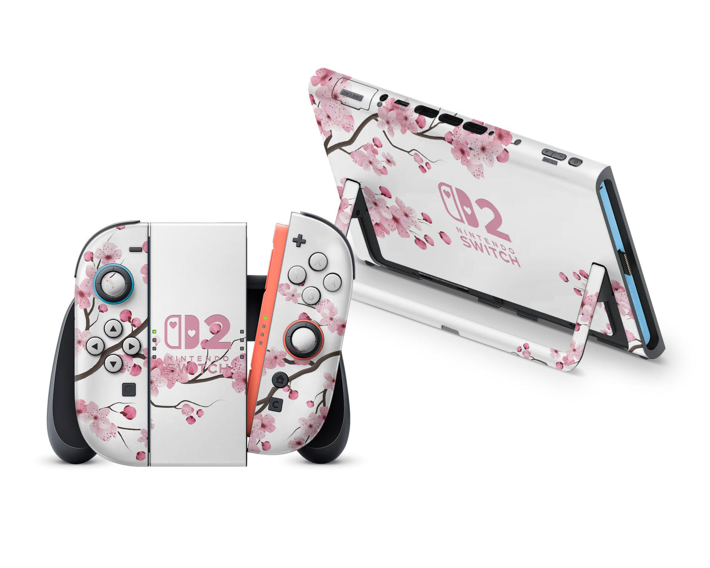 White Cherry Blossom Nintendo Switch 2 Skin
