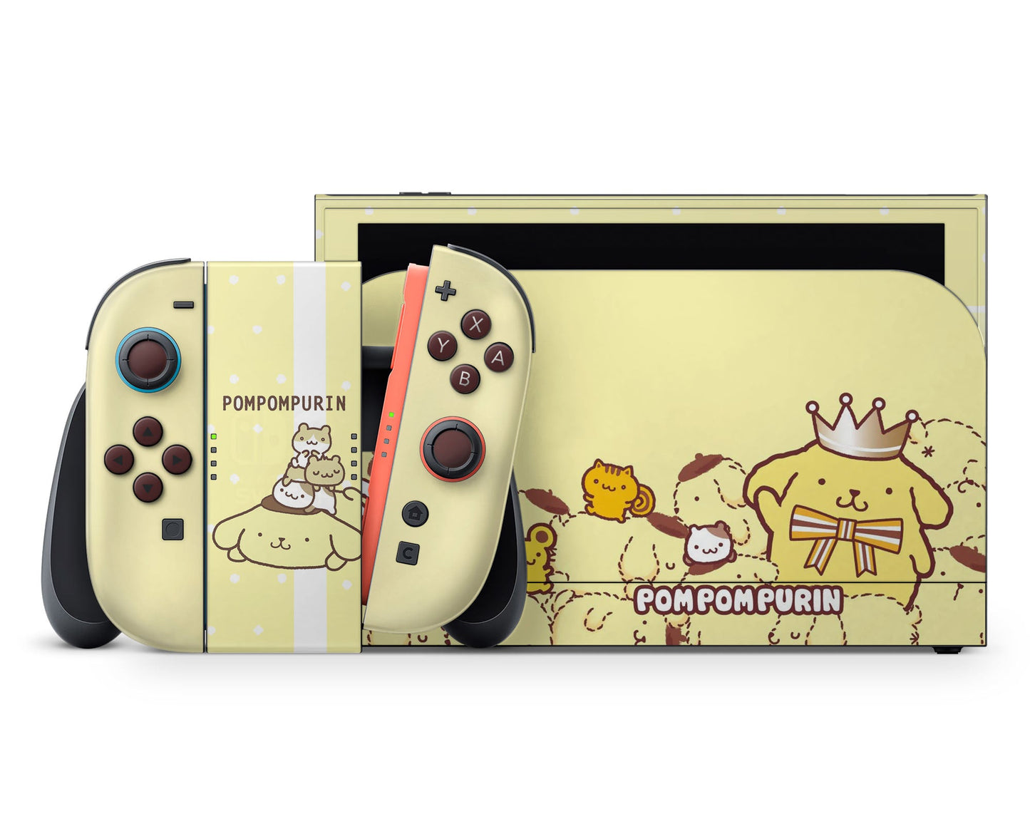 Lux Skins Nintendo Switch 2 Pompompurin Yellow Full Set +Tempered Glass Skins - Pop culture Sanrio Skin