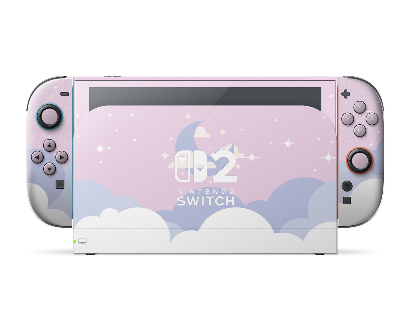 Lux Skins Nintendo Switch 2 Dreamy Pastel Clouds Hearts logo Skins - Art Clouds Skin