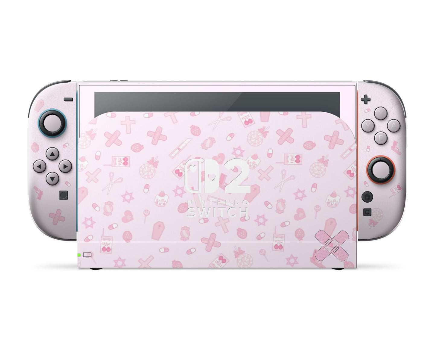 Lux Skins Nintendo Switch 2 I Love Pink Hearts logo Skins - Art Artwork Skin