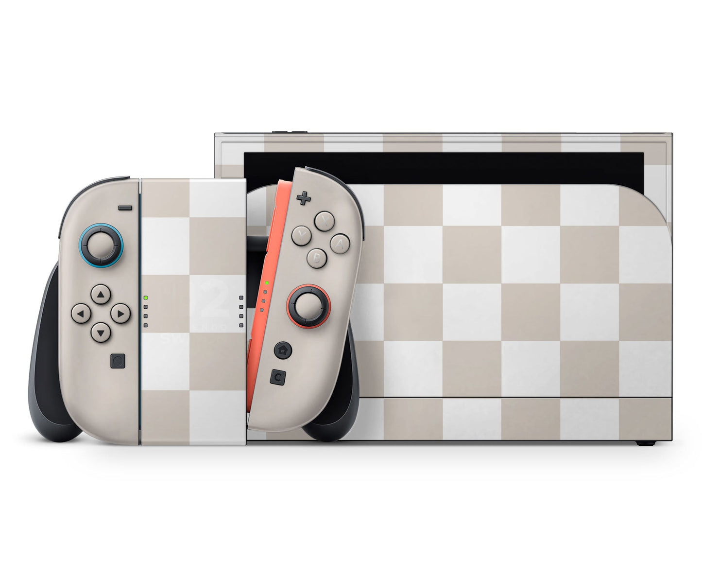 Lux Skins Nintendo Switch 2 Checkered Beige Classic no logo Skins - Pattern Skin