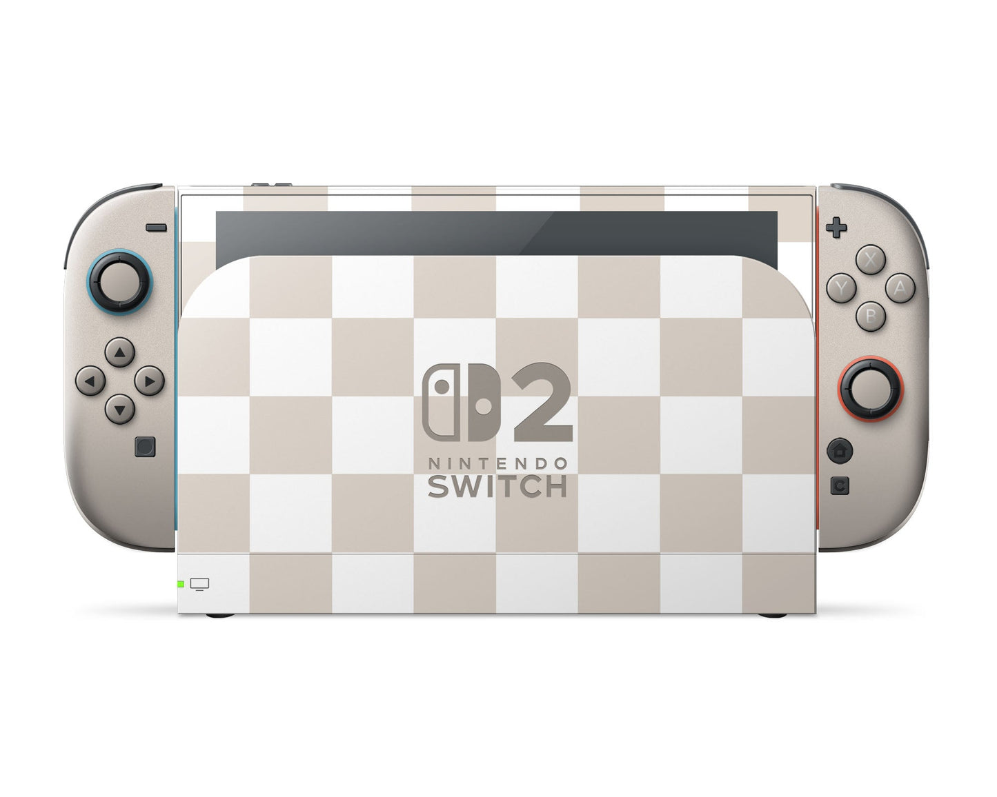 Lux Skins Nintendo Switch 2 Checkered Beige Nintendo logo Skins - Pattern Skin