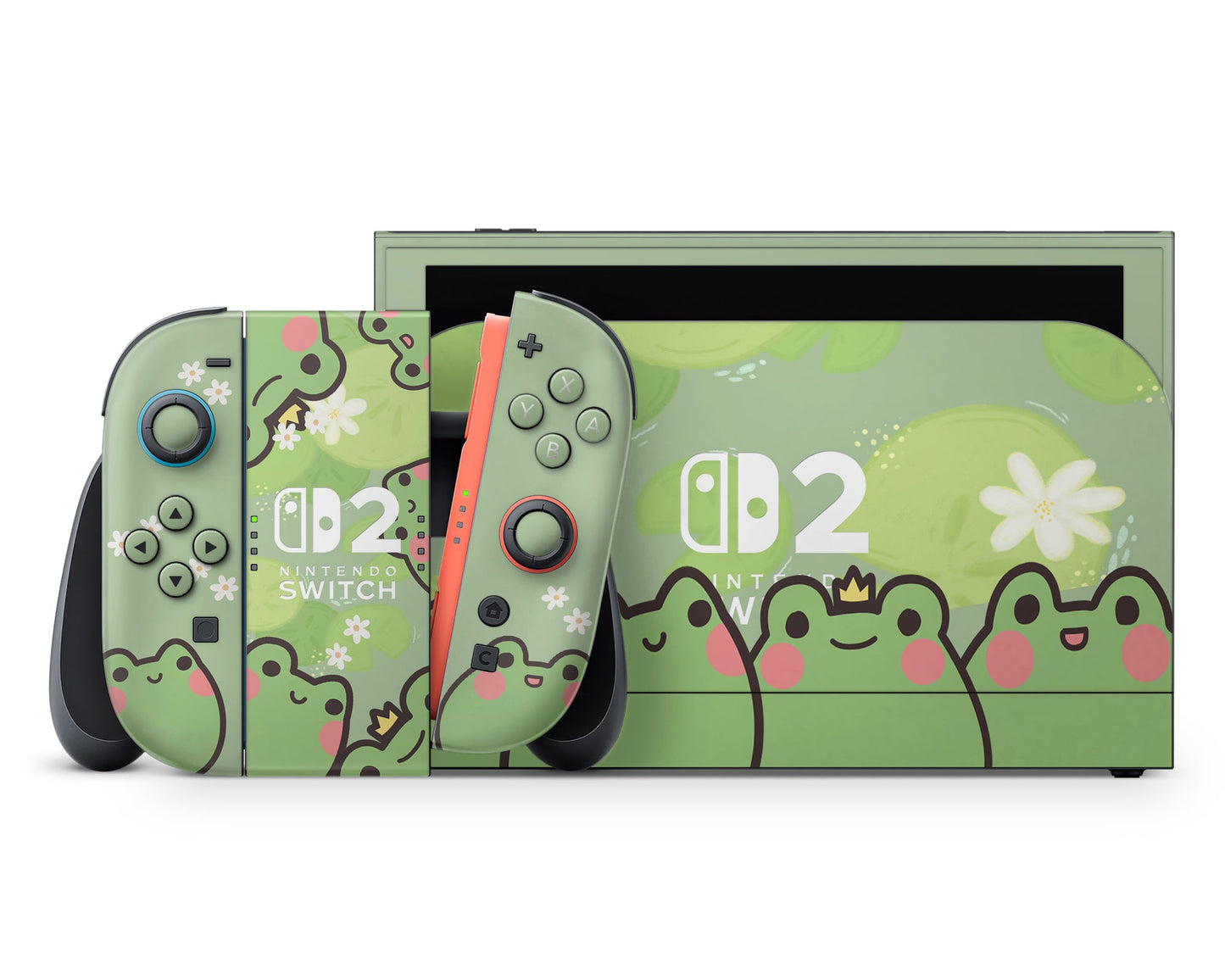 Lux Skins Nintendo Switch 2 Froggy Matcha Full Set +Tempered Glass Skins - Animal Skin