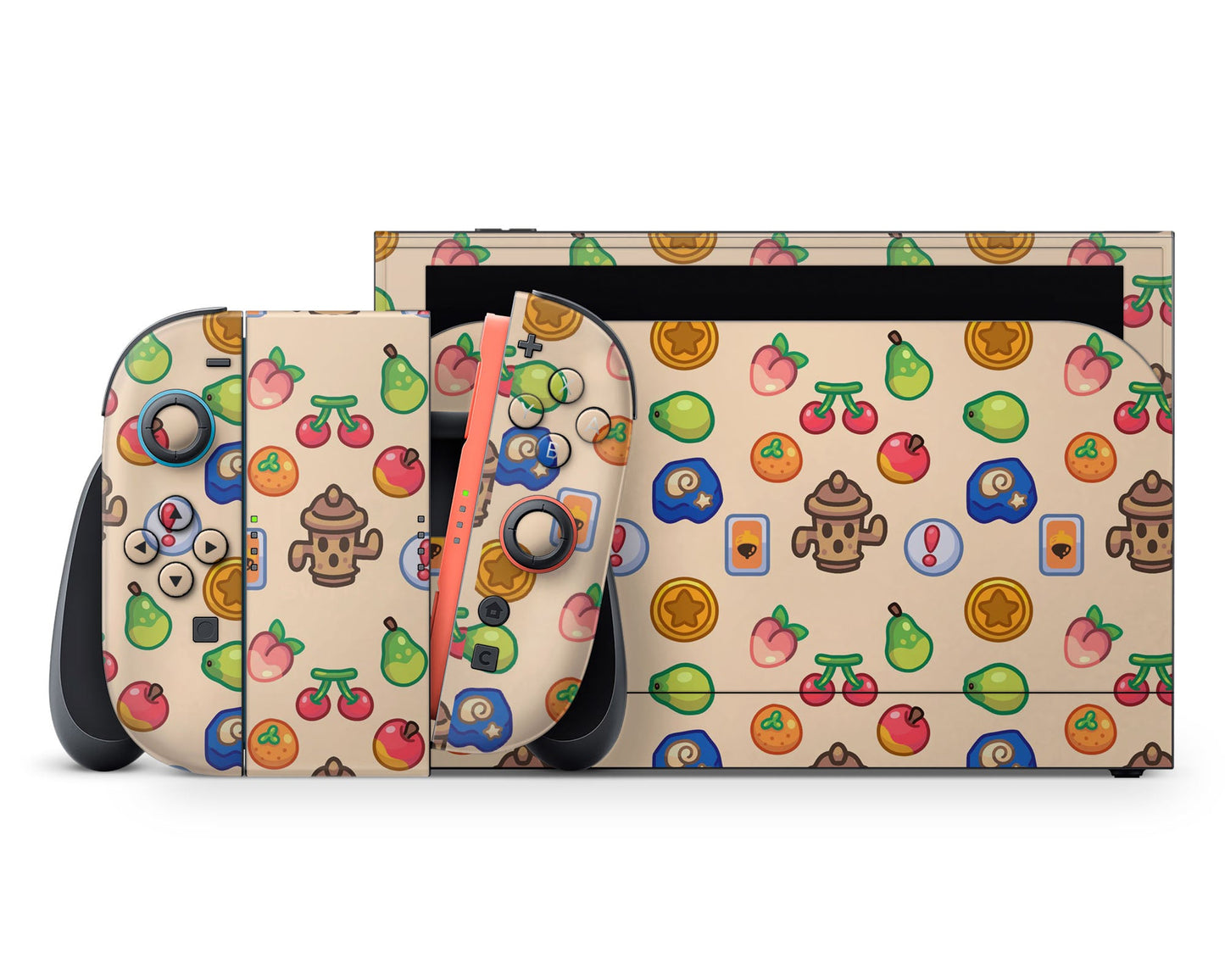 Lux Skins Nintendo Switch 2 Cute Animal Crossing Icons Full Set +Tempered Glass Skins - Pop culture Animal Crossing Skin