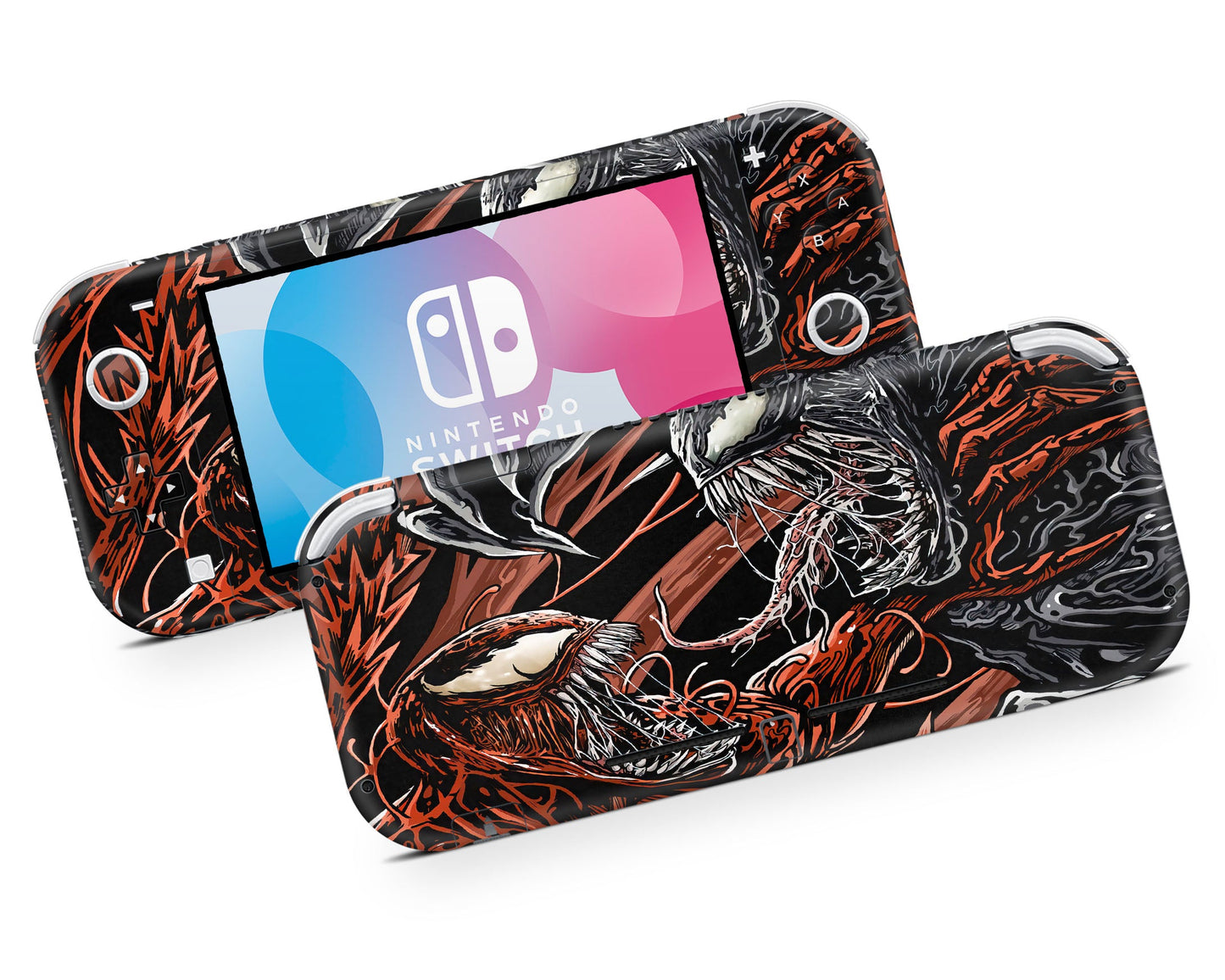 Lux Skins Nintendo Switch Lite Venom vs Carnage Full Set +Tempered Glass Skins - Pop culture Comics Skin