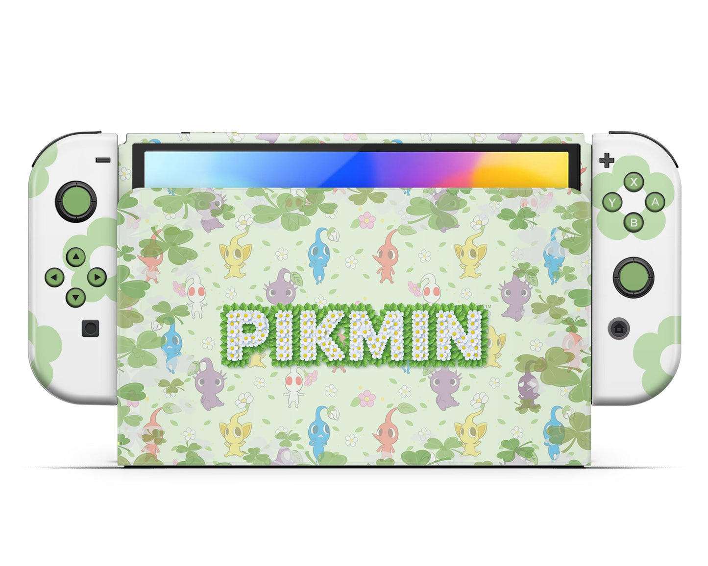 Lux Skins Nintendo Switch OLED Pikmin Green Joycons Only Skins - Pop culture Skin