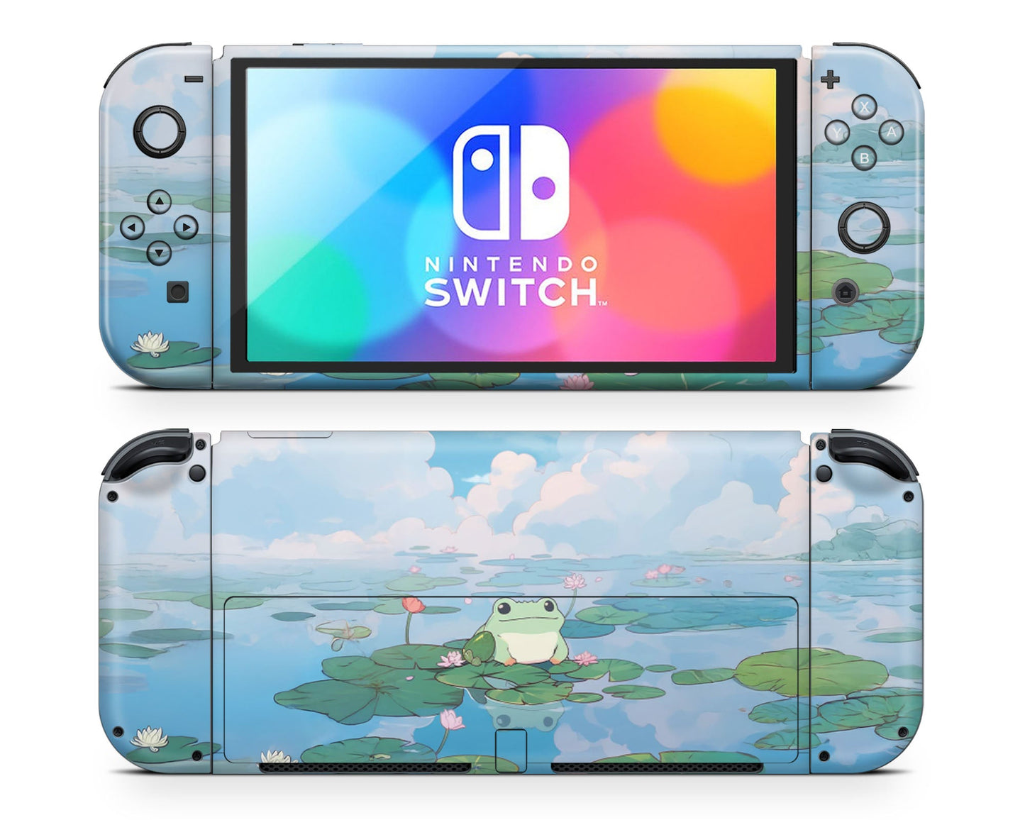 Lux Skins Nintendo Switch OLED Cute Lily Pad Frog Joycons Only Skins - Animal Skin