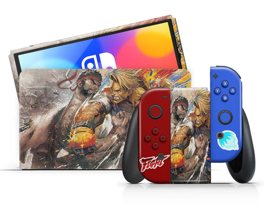 Lux Skins Nintendo Switch OLED Street Fighter Full Set Skins - Pop culture Street Fighter Skin