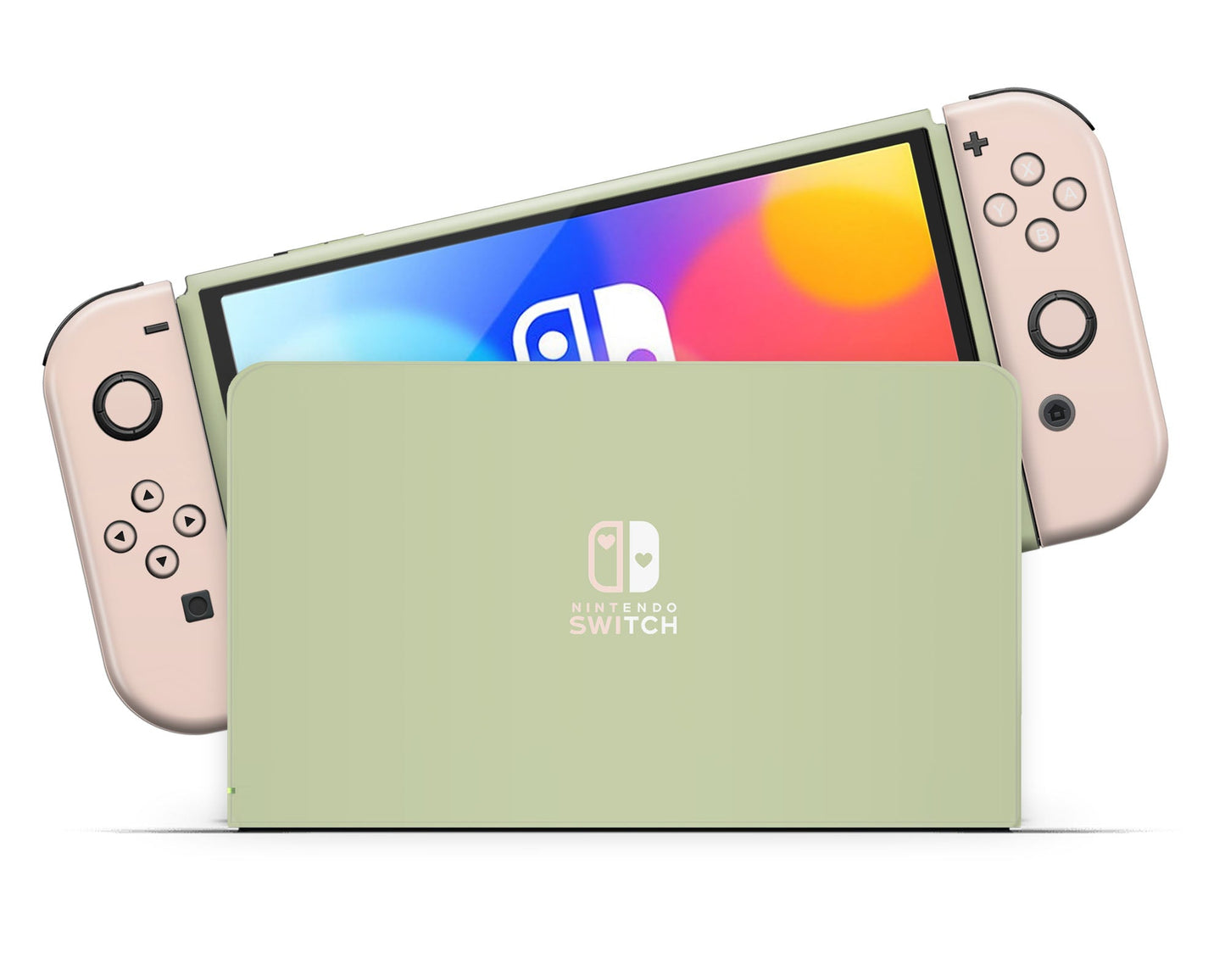 Lux Skins Nintendo Switch OLED Strawberry Matcha Hearts logo Skins - Pattern Fruits Skin