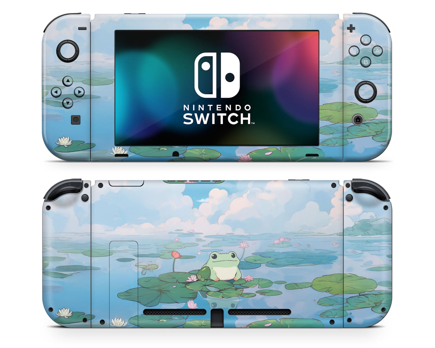 Lux Skins Nintendo Switch Cute Lily Pad Frog Joycons Only Skins - Animal Skin