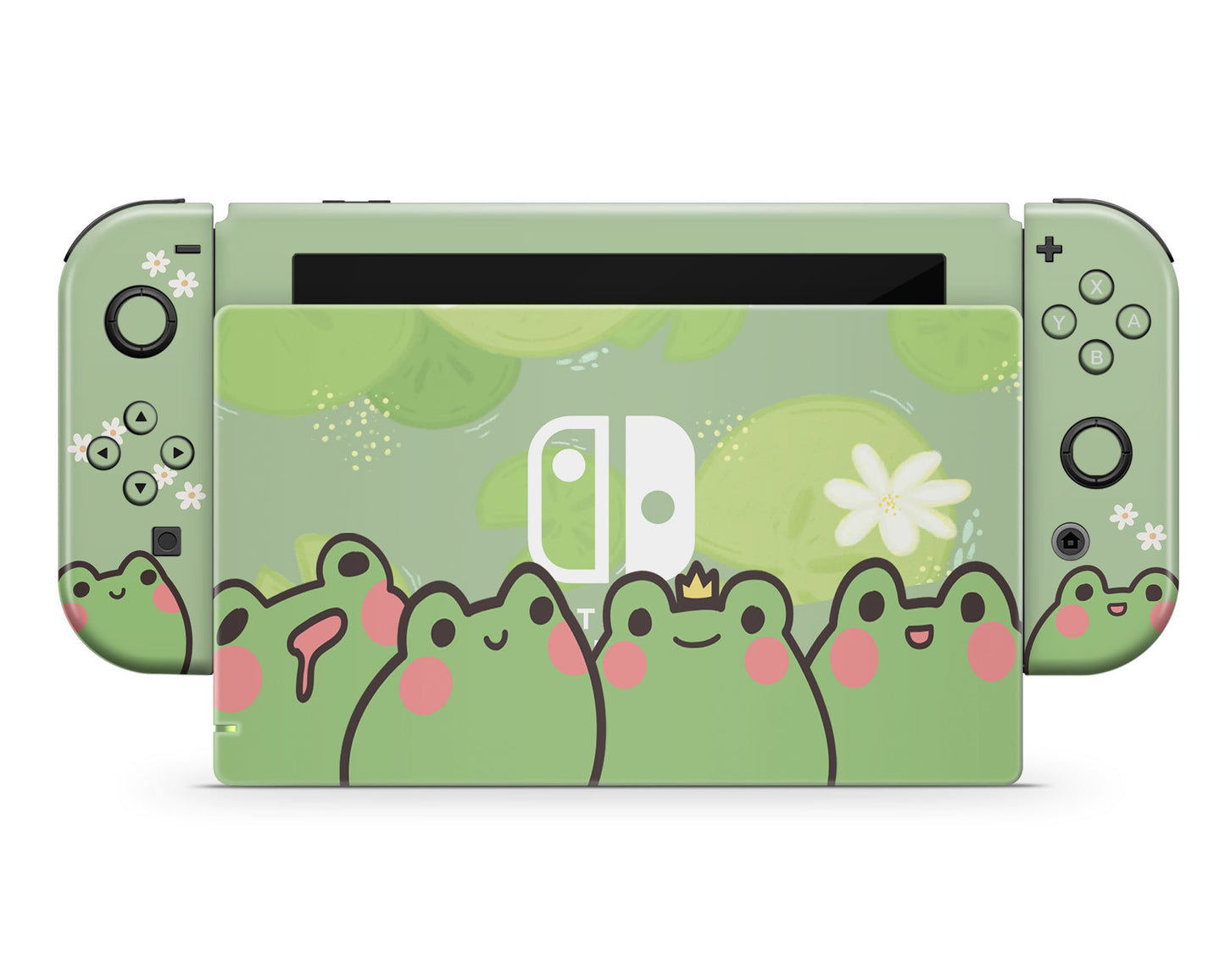 Lux Skins Nintendo Switch Froggy Matcha Full Set +Tempered Glass Skins - Animal Skin