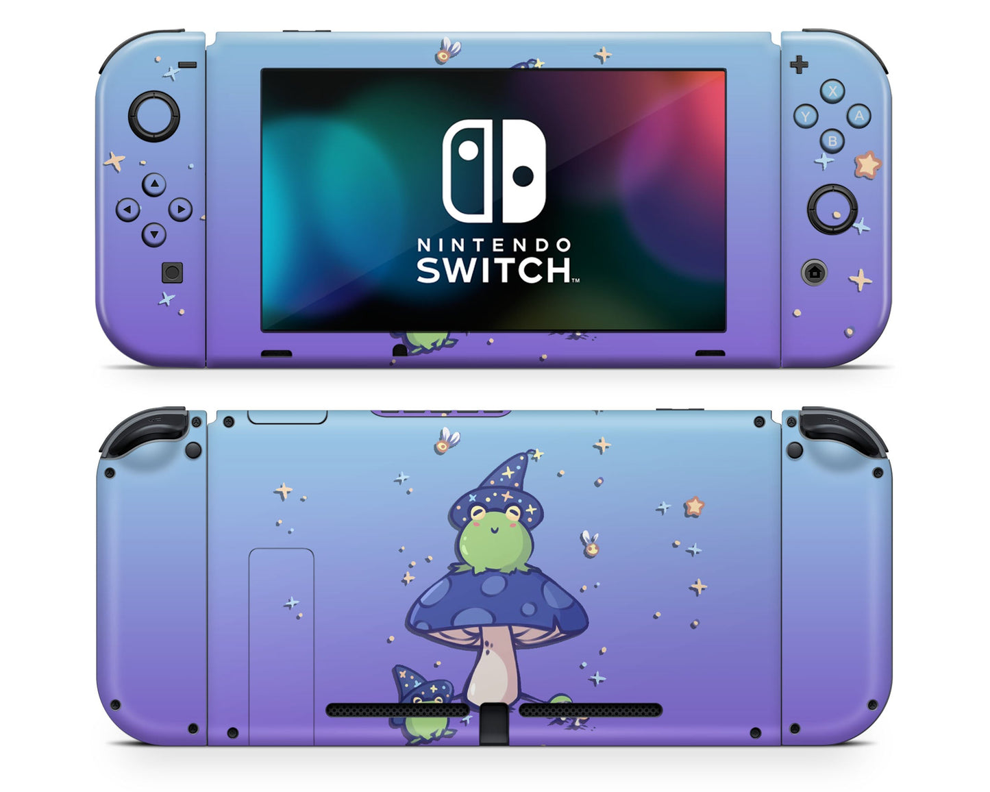 Lux Skins Nintendo Switch Lavender Teal Witch Frog Joycons Only Skins - Animal Cute Skin