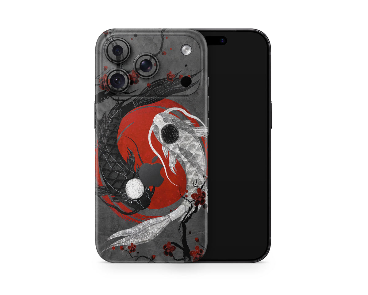 Lux Skins iPhone Yin Yang Rose Koi iPhone 18 Pro Skins - Art Artwork 18 Pro & Pro Max Skin