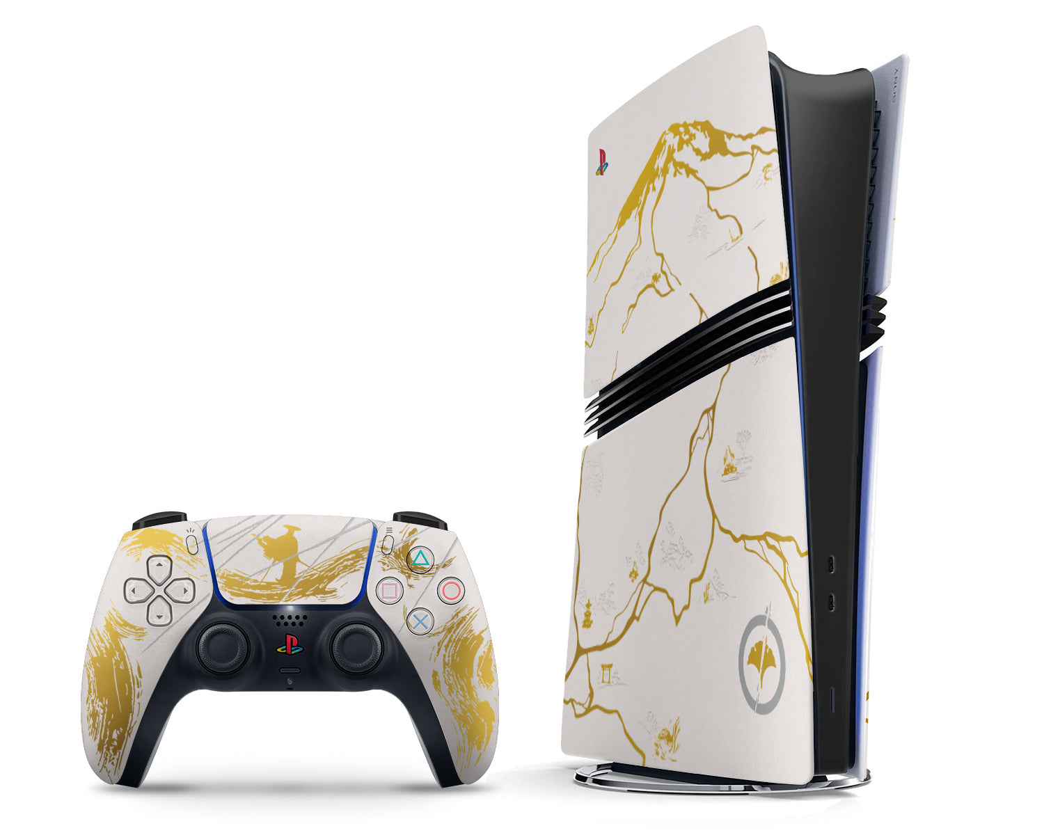 Ghost of Yotei Gold Limited Edition Inspired PS5 Pro Skin – Lux 
