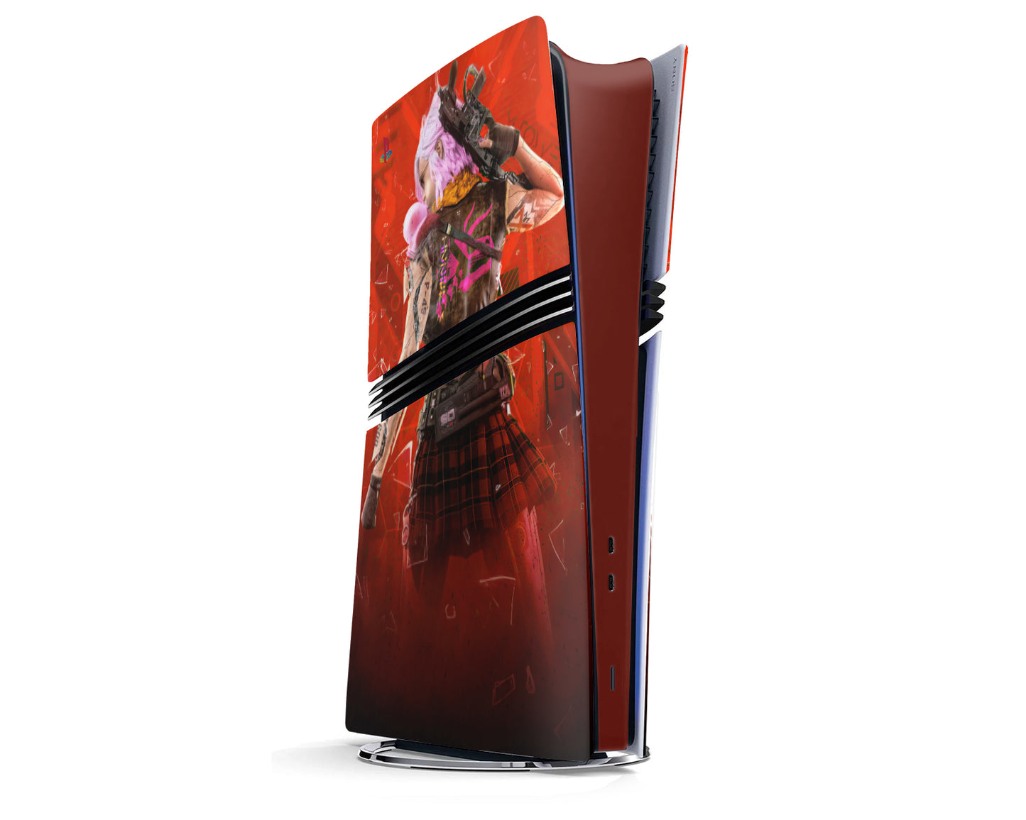Lux Skins PS5 Pro Cyberpunk Girl PS5 Slim Skins - Pop culture Cyberpunk Skin