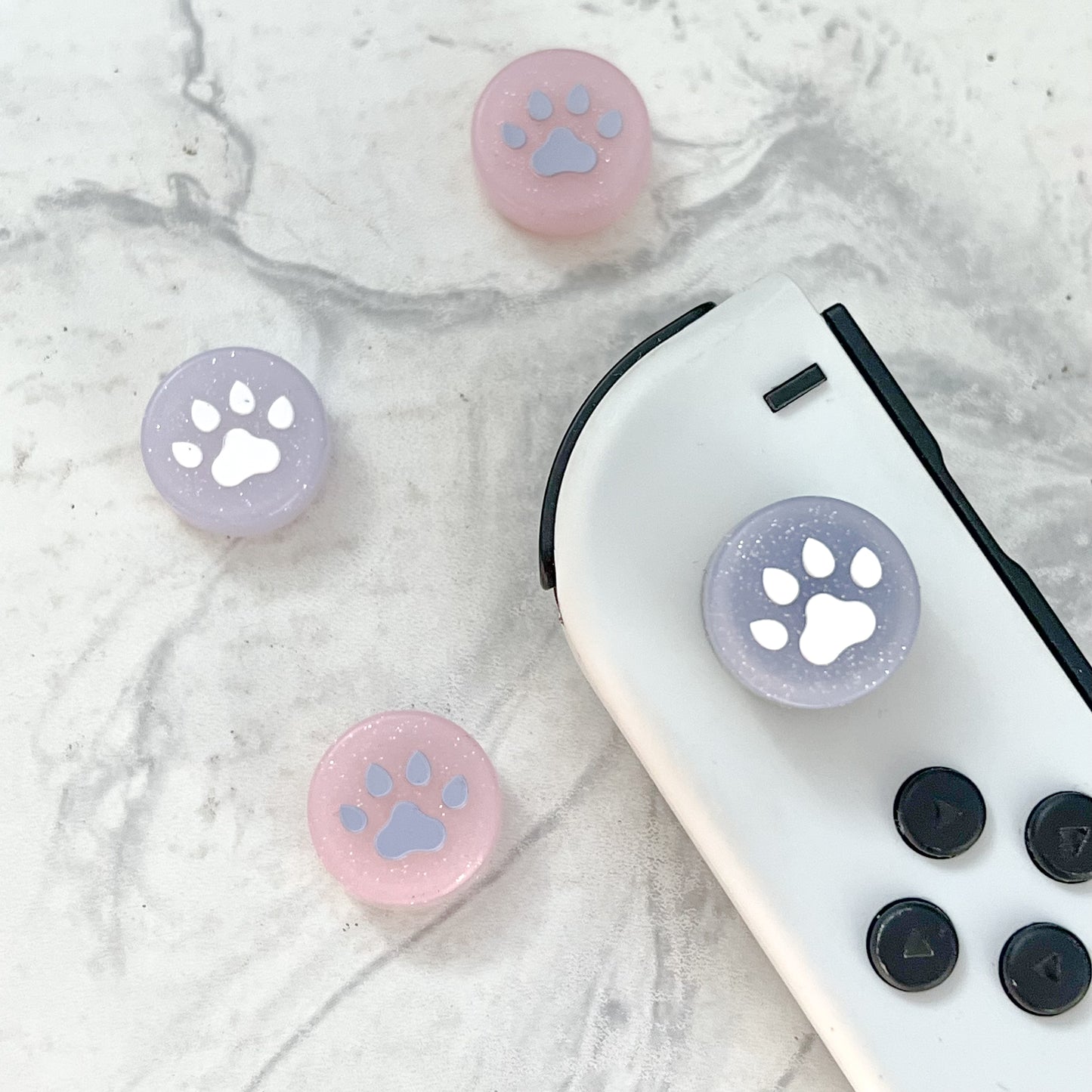 Glitter Purple Pink Paw Thumb Grips