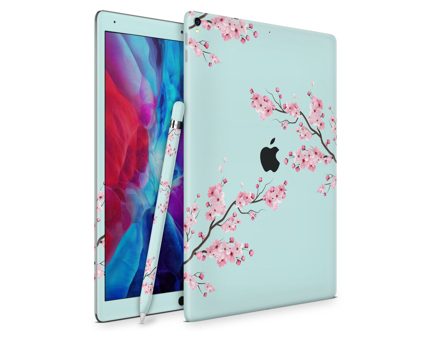 Lux Skins iPad Cherry Blossom Teal iPad Pro 12.9" Gen 5 Skins - Nature Skin