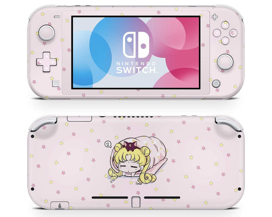 Lux Skins Nintendo Switch Lite Sleeping Sailor Moon Pink Skins - Pop culture Sailor Moon Skin