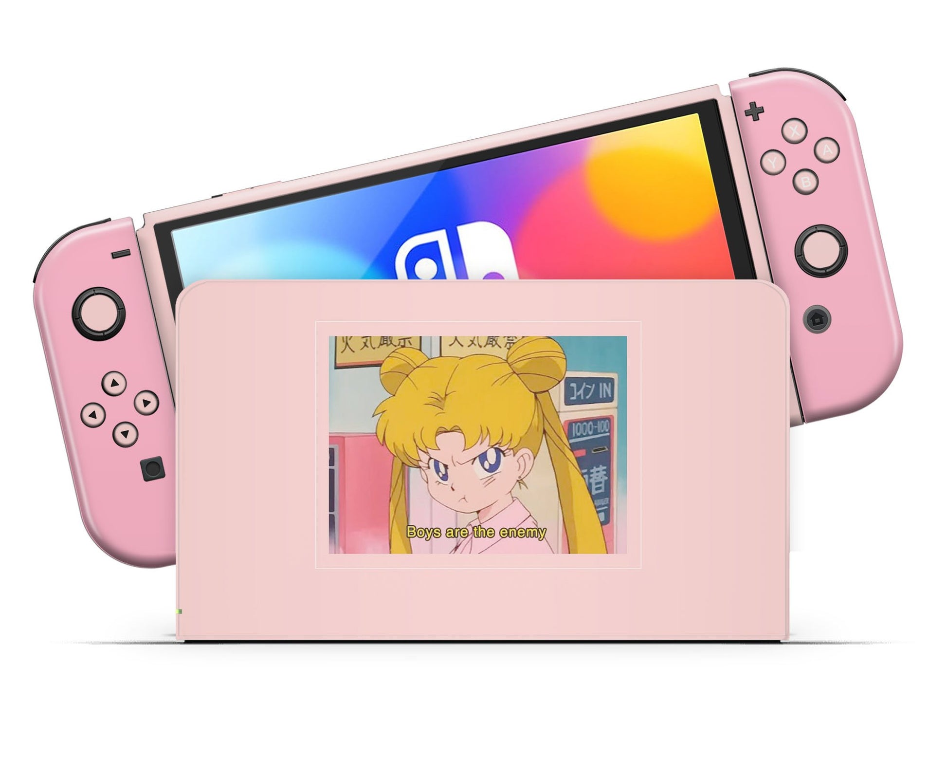 Lux Skins Nintendo Switch OLED Sailor Moon Boys Are the Enemy Full Set Skins - Pop culture Sailor Moon Skin